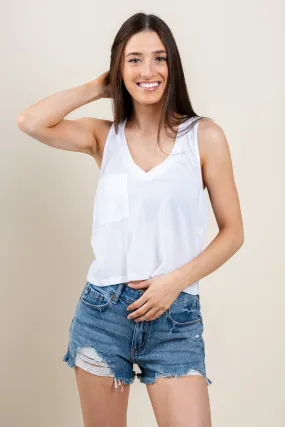 Z Supply skimmer pocket tank top white
